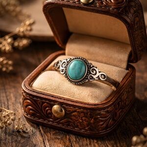 *NEW* 925 Silver Western Inspired Turquoise Ring